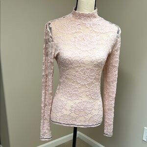 Guess Light Pink Lace Blouse